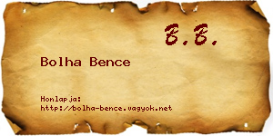 Bolha Bence névjegykártya